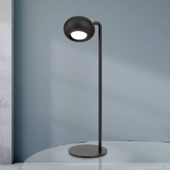 Nabíjateľná stolová lampa Kerby LED, čierna, výška 40 cm, oceľ/hliník