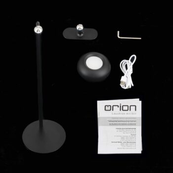 Nabíjateľná stolová lampa Kerby LED, čierna, výška 40 cm, oceľ/hliník