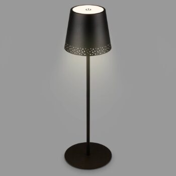 Nabíjateľná stolová lampa Kiki LED, čierna, IP44, 3 000K