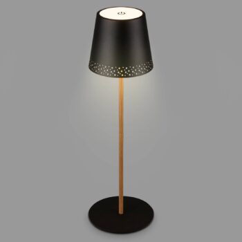 Nabíjateľná stolová lampa Kiki LED, čierna/zlatá, IP44, 3 000K