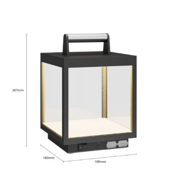 Nabíjateľná stolová lampa Lucande LED Cube, hliník, IP54, stmievateľná