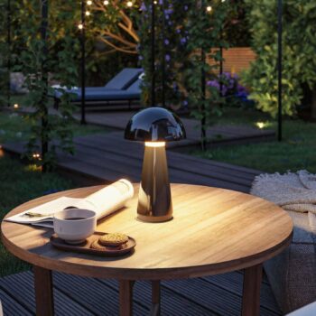 Nabíjateľná stolová lampa Paulmann LED Onzo, čierna, plast, IP44