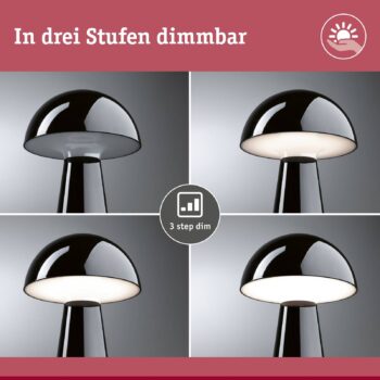 Nabíjateľná stolová lampa Paulmann LED Onzo, čierna, plast, IP44