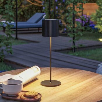 Nabíjateľná stolová lampa Paulmann Tuni LED, čierna, plast, IP44