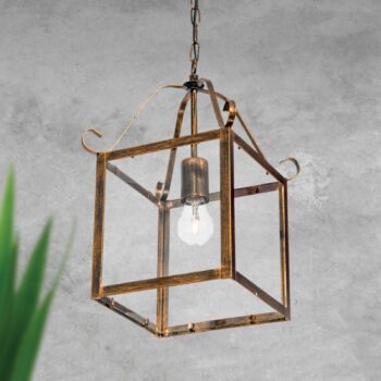 Nádherná závesná lampa FALOTTA hranatá 1-pl.