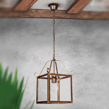 Nádherná závesná lampa FALOTTA hranatá 1-pl.