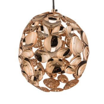 Narisa LED závesné svetlo Ø 18 cm ružovo zlaté/hnedé