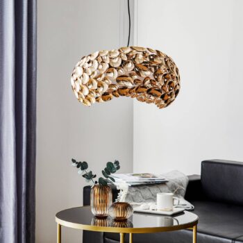 Narisa LED závesné svetlo Ø 46 cm ružovo zlaté/hnedé