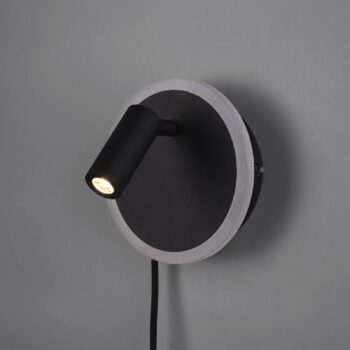 Nástenná LED lampa Jordan, 2 zdroje, čierna farba