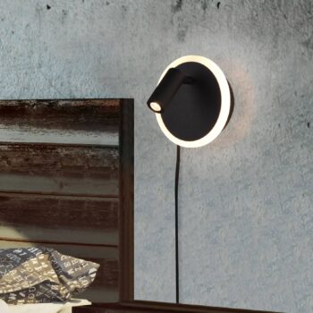 Nástenná LED lampa Jordan, 2 zdroje, čierna farba