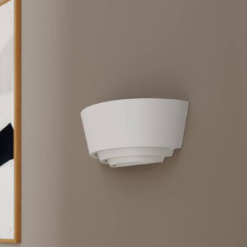 Nástenná lampa Azriel/biela/polkruh/3 stupne/sadra