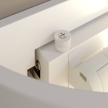 Nástenná lampa Azriel/biela/polkruh/3 stupne/sadra