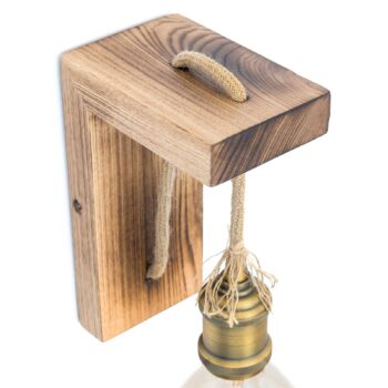 Nástenná lampa Bassena z pravého bledého dreva