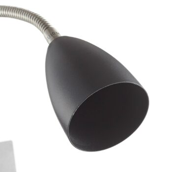 Nástenná lampa Logi s úložnou plochou, čierna