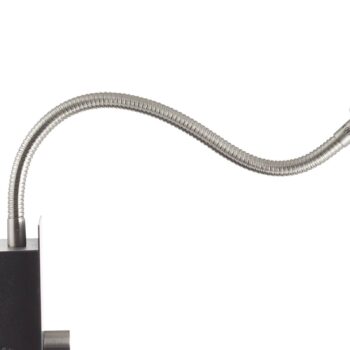 Nástenná lampa Logi s úložnou plochou, čierna