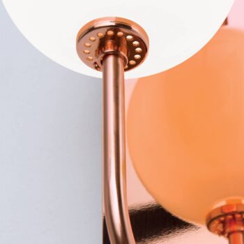 Nástenné LED Pipes so sklenenou guľou meď