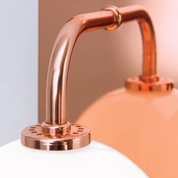 Nástenné LED Pipes so sklenenou guľou meď