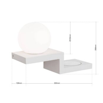 Nástenné LED Snowball indukčnou nabíjacou plochou