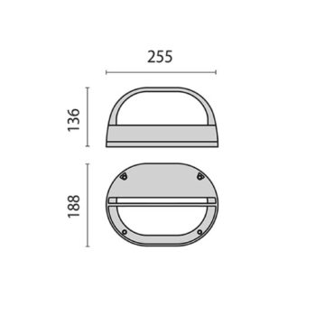 Nástenné LED svetlo Eko+19 Grill antracit 3 000 K