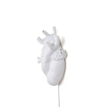 Nástenné LED svetlo Heart Lamp z porcelánu, biela