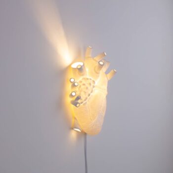 Nástenné LED svetlo Heart Lamp z porcelánu, biela