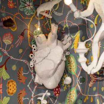 Nástenné LED svetlo Heart Lamp z porcelánu, biela