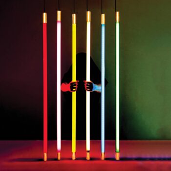 Nástenné LED svetlo Linea Gold, zelená
