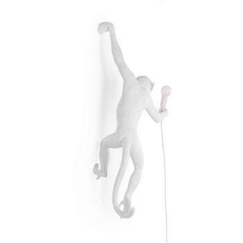 Nástenné LED svetlo Monkey Lamp, biela, vľavo