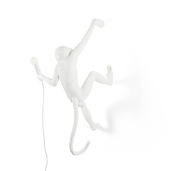 Nástenné LED svetlo Monkey Lamp, biela, vpravo