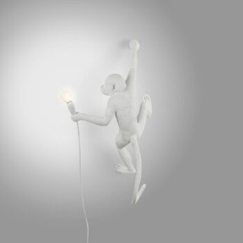 Nástenné LED svetlo Monkey Lamp, biela, vpravo