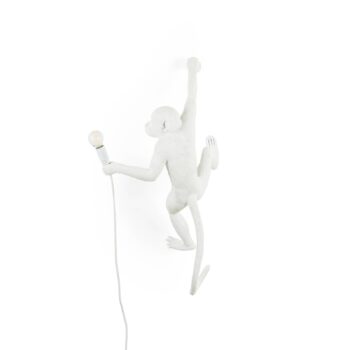 Nástenné LED svetlo Monkey Lamp, biela, vpravo