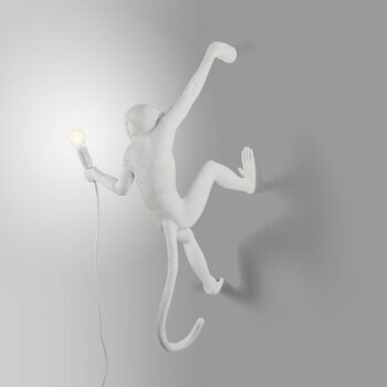 Nástenné LED svetlo Monkey Lamp, biela, vpravo
