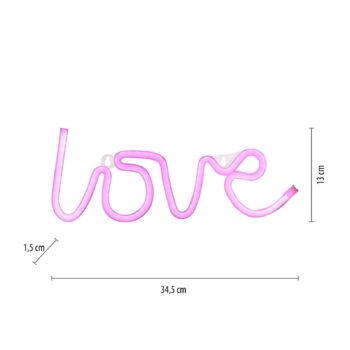 Nástenné LED svetlo Neon Love, USB