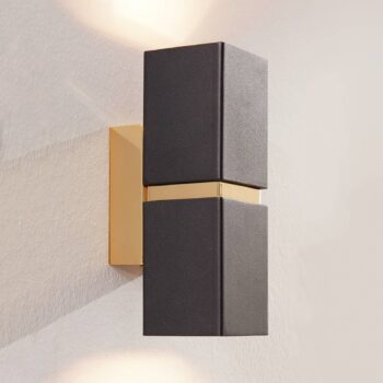 Nástenné LED svetlo Passa 2-plameňové čierno-zlaté