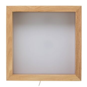 Nástenné LED svetlo Window, 37x37 cm, dubové drevo