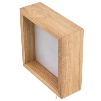 Nástenné LED svetlo Window, 37x37 cm, dubové drevo