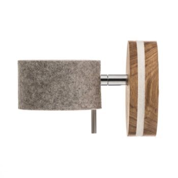 Nástenné LED svietidlo Frits, dubové drevo a plsť