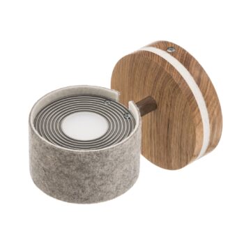 Nástenné LED svietidlo Frits, dubové drevo a plsť