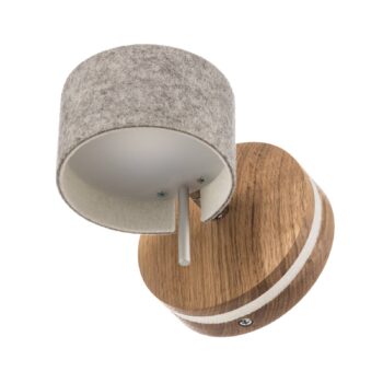 Nástenné LED svietidlo Frits, dubové drevo a plsť