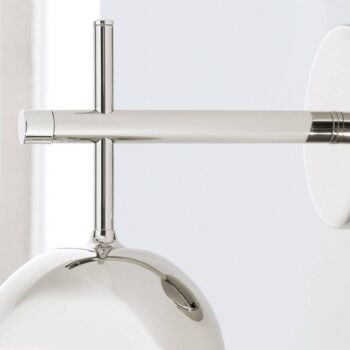 Nástenné LED svietidlo Lopta, 1-pl., nikel nahor