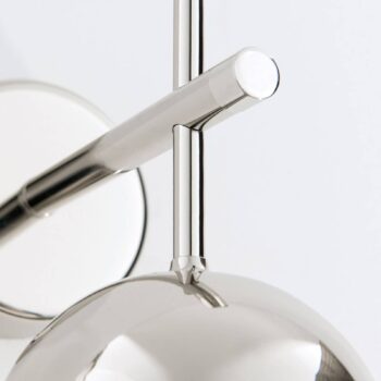 Nástenné LED svietidlo Lopta, 1-pl., nikel nahor