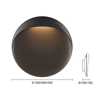 Nástenné LED svietidlo Louis Poulsen Flindt, čierne 2 700 K Ø 40 cm