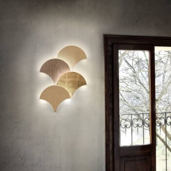 Nástenné LED svietidlo Palm, zlaté