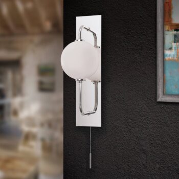 Nástenné LED svietidlo Pipes v lesklom nikle