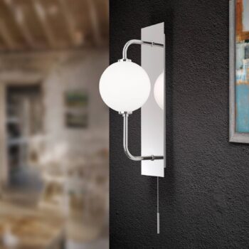 Nástenné LED svietidlo Pipes v lesklom nikle