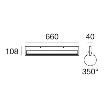 Nástenné LED svietidlo Tablet W1 šírka 66 cm biele