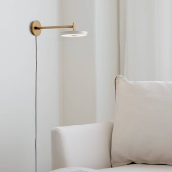 Nástenné LED svietidlo UMAGE Asteria Short, svetlosivé, 25 cm zástrčka