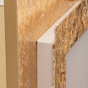 Nástenné LED svietidlo Window, 39 x 39 cm, zlaté