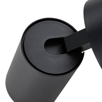 Nástenné bodové svietidlo CAN TILT, čierne, Ø 10 cm, kovový spínač USB