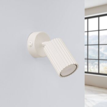 Nástenné bodové svietidlo Carbon, béžová farba, projekcia 16 cm, vypínač, hliník